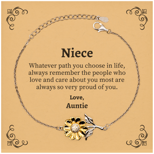 niece sunflower bracelet always so very proud of you inspirational niece birthday supporting gifts from auntie 1