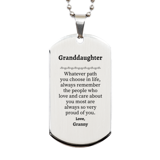 granddaughter silver dog tag always so very proud of you inspirational granddaughter birthday supporting gifts from granny