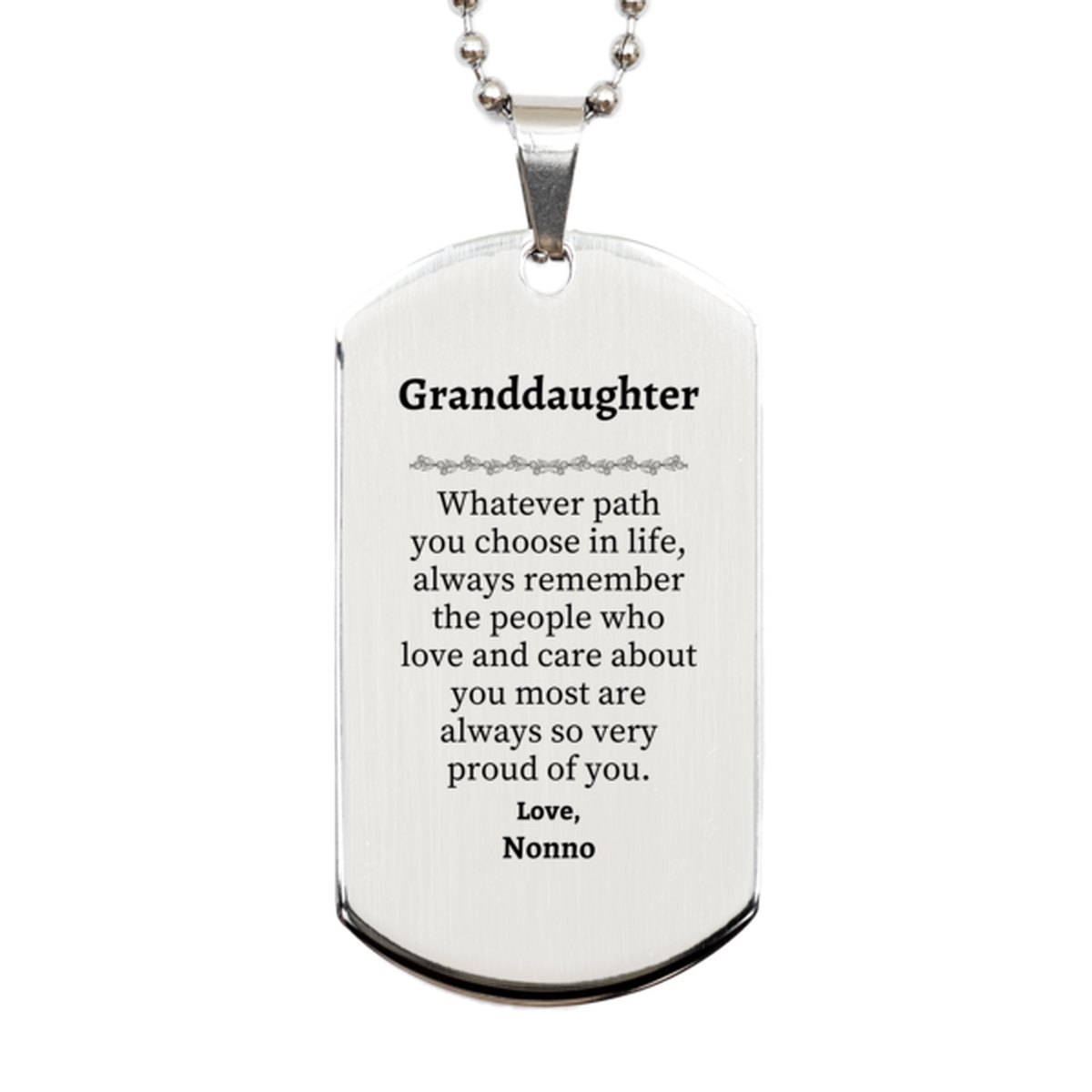 granddaughter silver dog tag always so very proud of you inspirational granddaughter birthday supporting gifts from nonno
