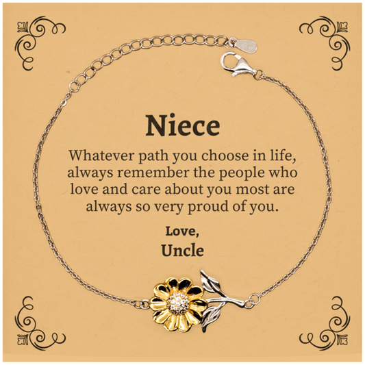 niece sunflower bracelet always so very proud of you inspirational niece birthday supporting gifts from uncle