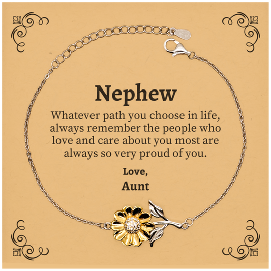 nephew sunflower bracelet always so very proud of you inspirational nephew birthday supporting gifts from aunt