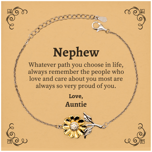 nephew sunflower bracelet always so very proud of you inspirational nephew birthday supporting gifts from auntie 1