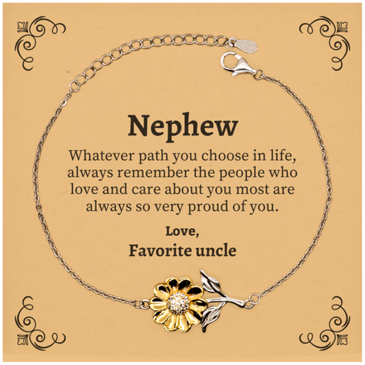 nephew sunflower bracelet always so very proud of you inspirational nephew birthday supporting gifts from favorite uncle