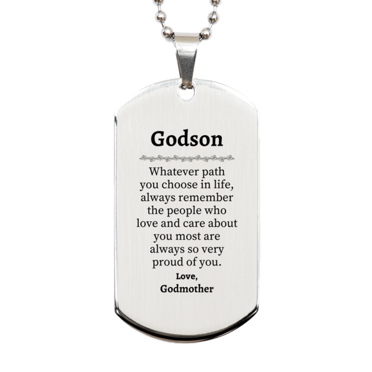 godson silver dog tag always so very proud of you inspirational godson birthday supporting gifts from godmother