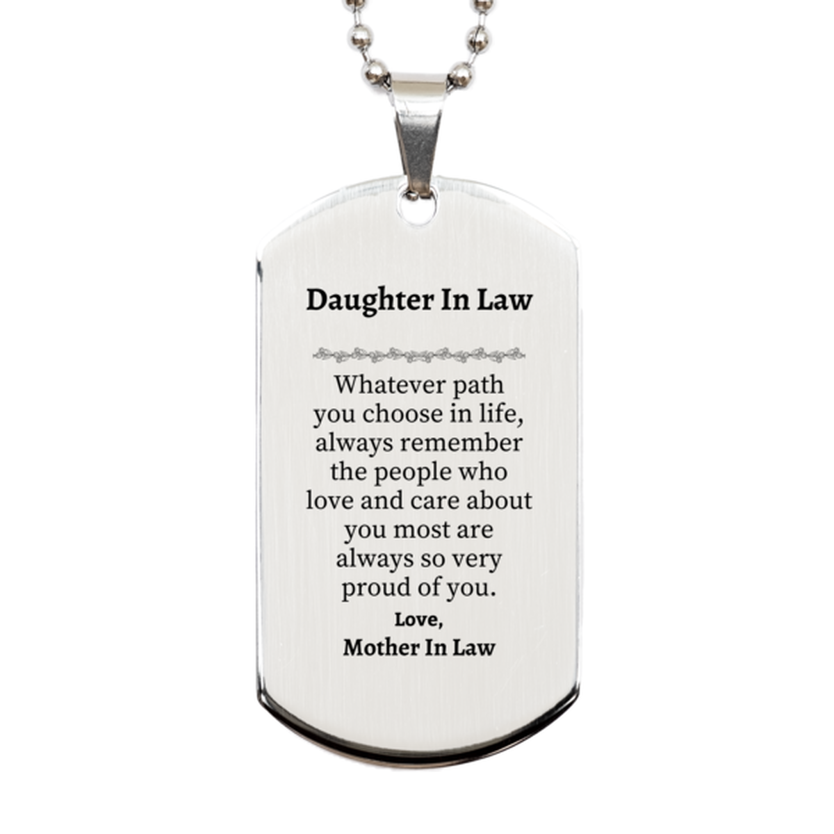 daughter in law silver dog tag always so very proud of you inspirational daughter in law birthday supporting gifts from mother in law