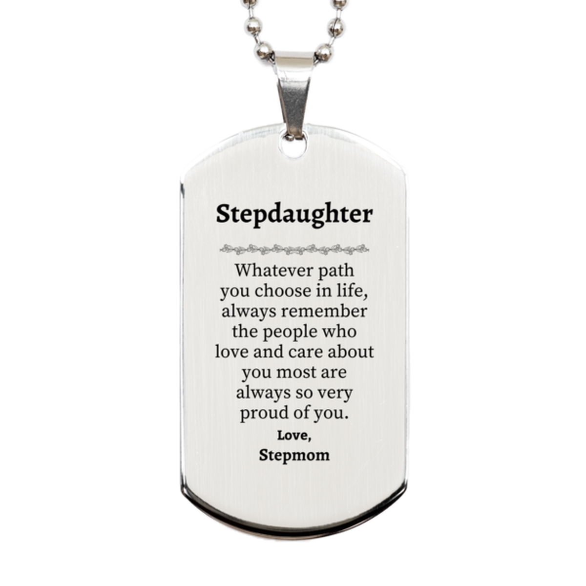stepdaughter silver dog tag always so very proud of you inspirational stepdaughter birthday supporting gifts from stepmom