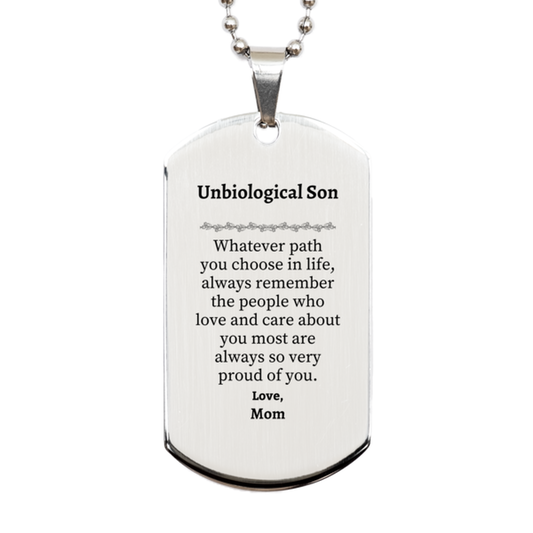 unbiological son silver dog tag always so very proud of you inspirational unbiological son birthday supporting gifts from mom