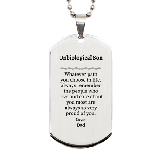 unbiological son silver dog tag always so very proud of you inspirational unbiological son birthday supporting gifts from dad