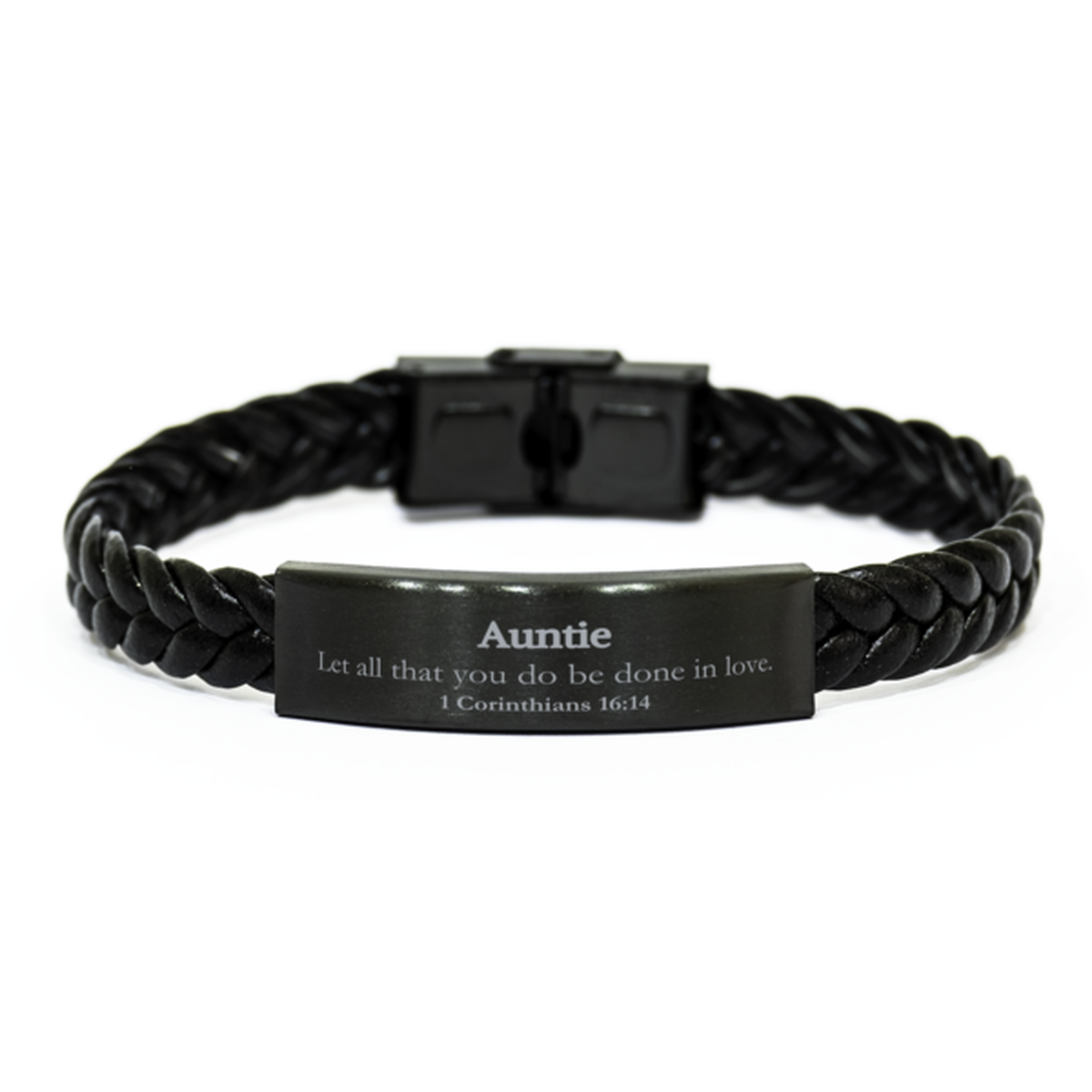 christian auntie gifts let all that you do be done in love bible verse scripture braided leather bracelet baptism confirmation gifts for auntie