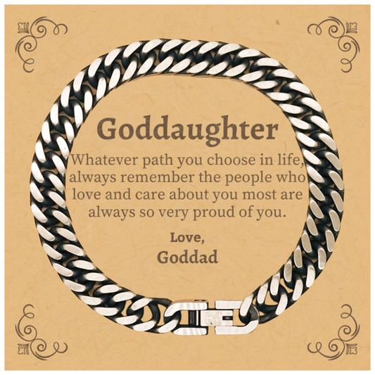 goddaughter cuban link chain bracelet always so very proud of you inspirational goddaughter birthday supporting gifts from goddad
