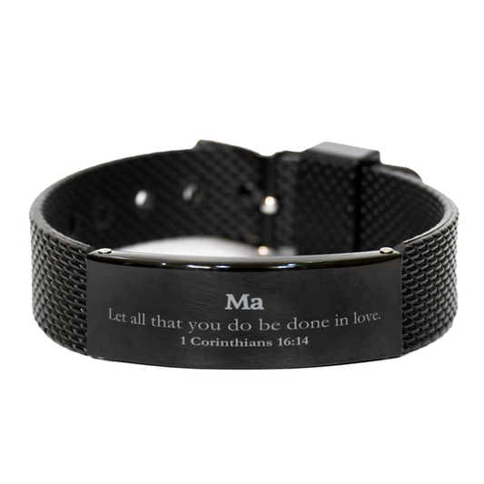 christian ma gifts let all that you do be done in love bible verse scripture black shark mesh bracelet baptism confirmation gifts for ma