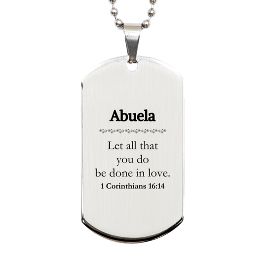 christian abuela gifts let all that you do be done in love bible verse scripture silver dog tag baptism confirmation gifts for abuela