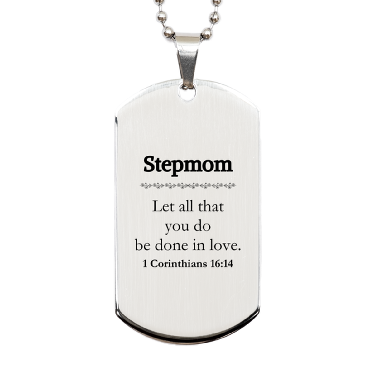christian stepmom gifts let all that you do be done in love bible verse scripture silver dog tag baptism confirmation gifts for stepmom