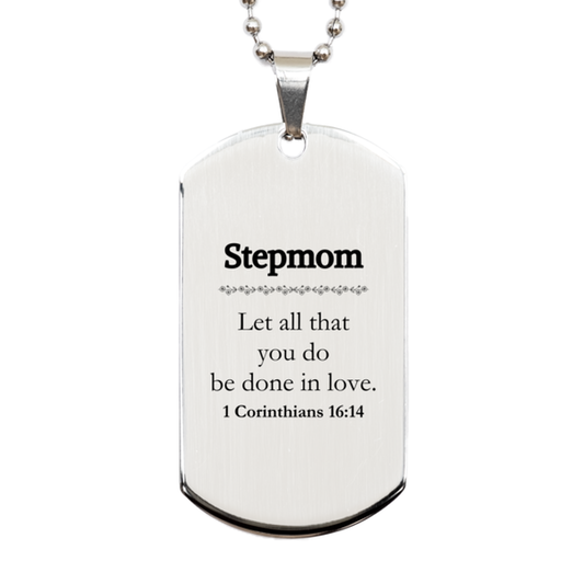 christian stepmom gifts let all that you do be done in love bible verse scripture silver dog tag baptism confirmation gifts for stepmom