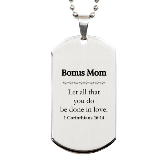 christian bonus mom gifts let all that you do be done in love bible verse scripture silver dog tag baptism confirmation gifts for bonus mom
