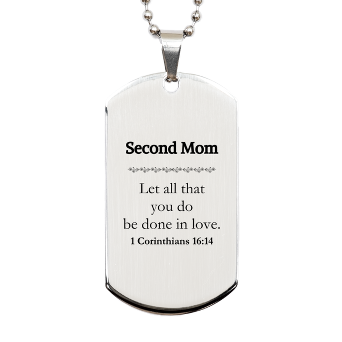 christian second mom gifts let all that you do be done in love bible verse scripture silver dog tag baptism confirmation gifts for second mom