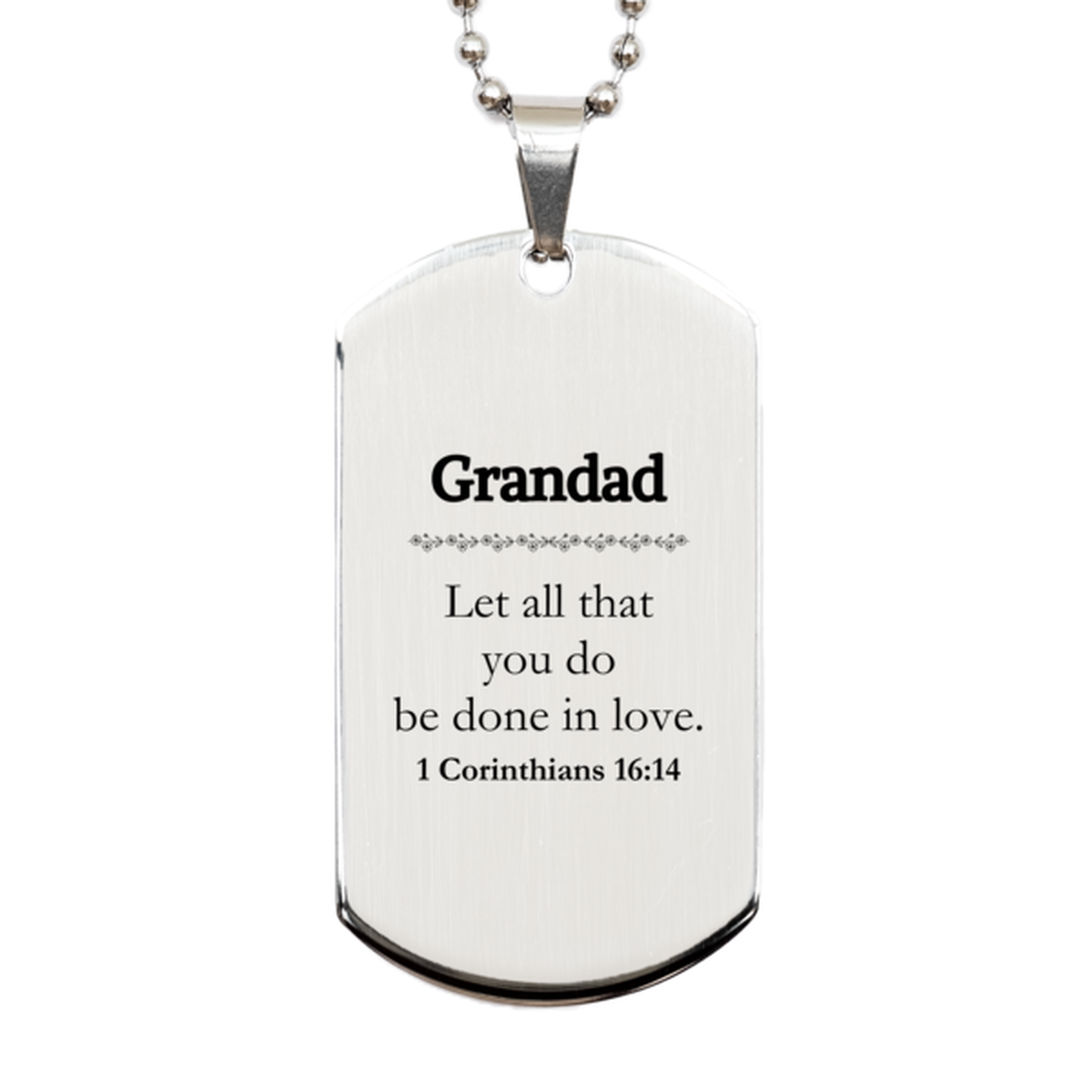 christian grandad gifts let all that you do be done in love bible verse scripture silver dog tag baptism confirmation gifts for grandad