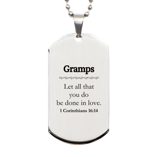 christian gramps gifts let all that you do be done in love bible verse scripture silver dog tag baptism confirmation gifts for gramps