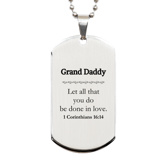 christian grand daddy gifts let all that you do be done in love bible verse scripture silver dog tag baptism confirmation gifts for grand daddy