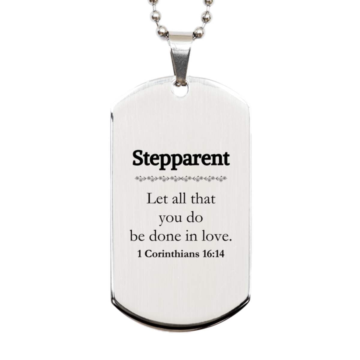 christian stepparent gifts let all that you do be done in love bible verse scripture silver dog tag baptism confirmation gifts for stepparent