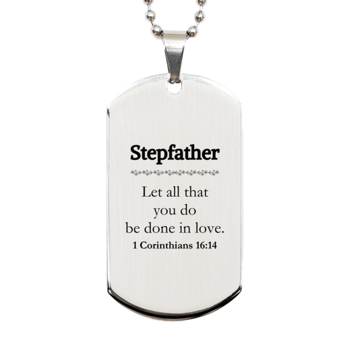 christian stepfather gifts let all that you do be done in love bible verse scripture silver dog tag baptism confirmation gifts for stepfather