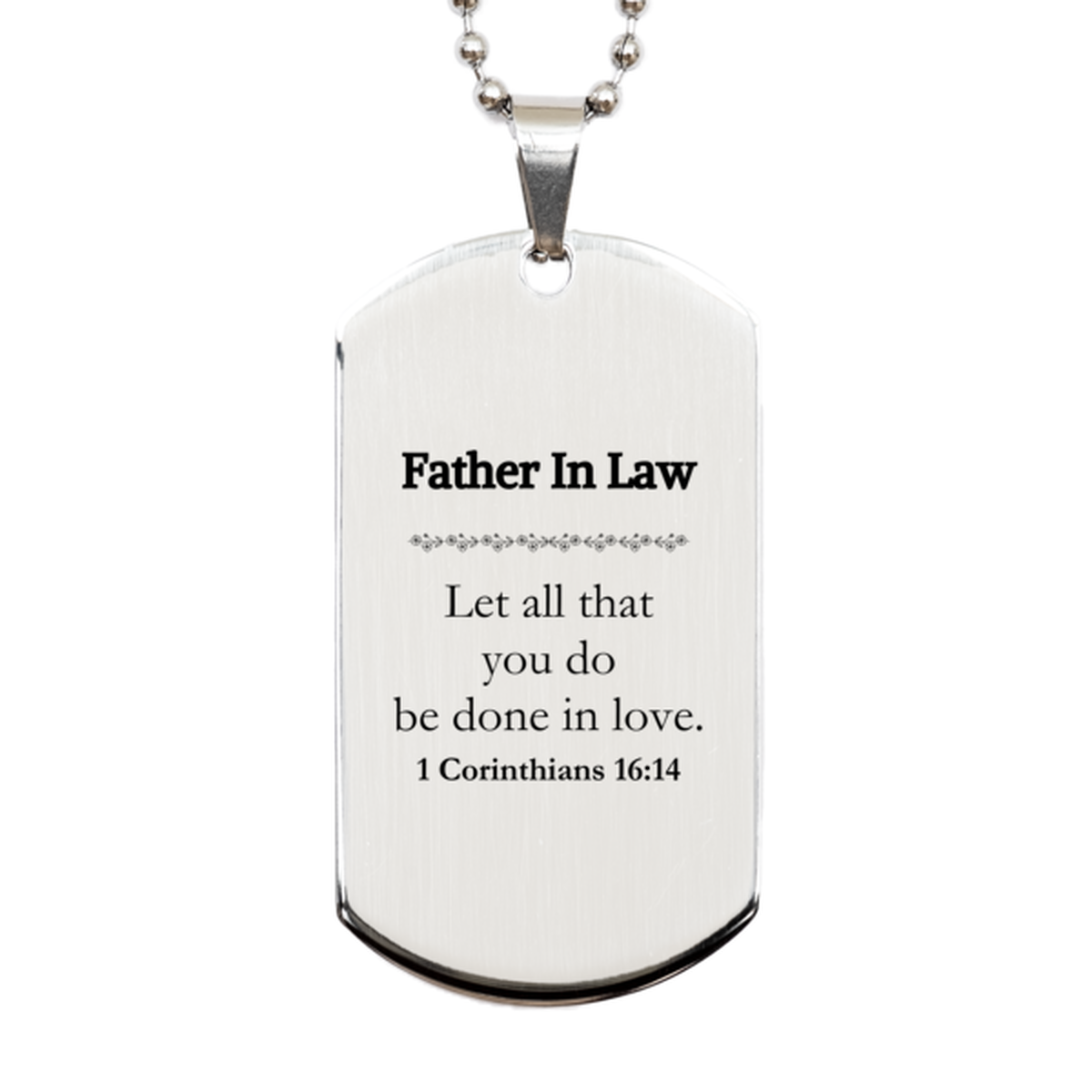 christian father in law gifts let all that you do be done in love bible verse scripture silver dog tag baptism confirmation gifts for father in law