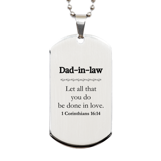 christian dad in law gifts let all that you do be done in love bible verse scripture silver dog tag baptism confirmation gifts for dad in law