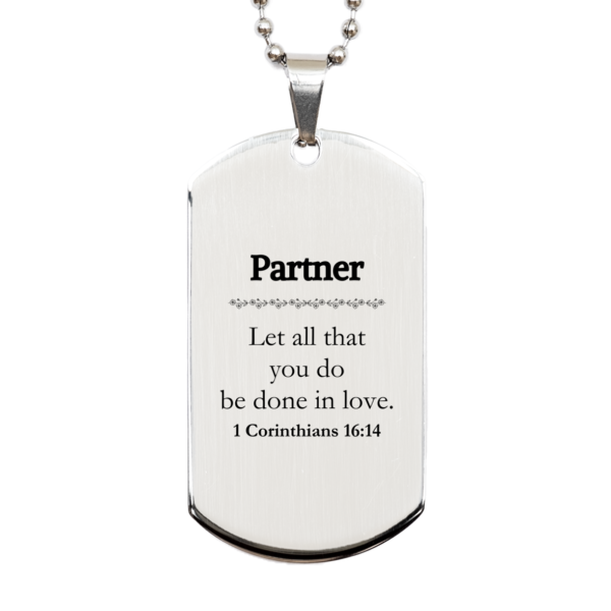 christian partner gifts let all that you do be done in love bible verse scripture silver dog tag baptism confirmation gifts for partner