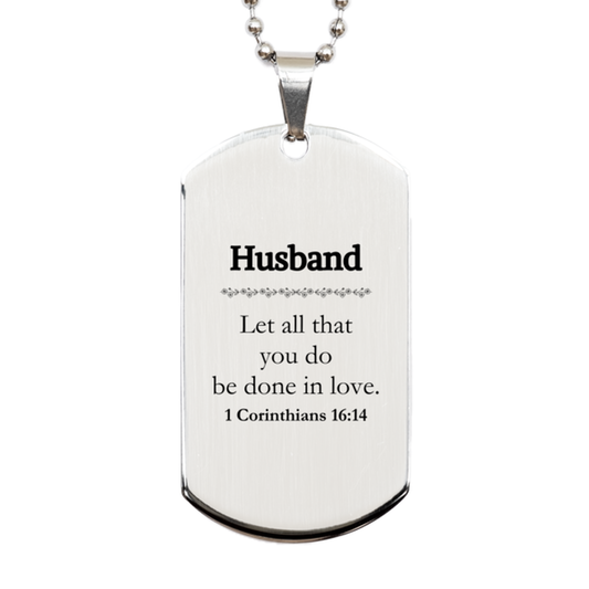 christian husband gifts let all that you do be done in love bible verse scripture silver dog tag baptism confirmation gifts for husband