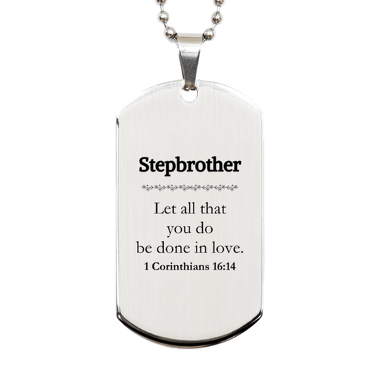 christian stepbrother gifts let all that you do be done in love bible verse scripture silver dog tag baptism confirmation gifts for stepbrother