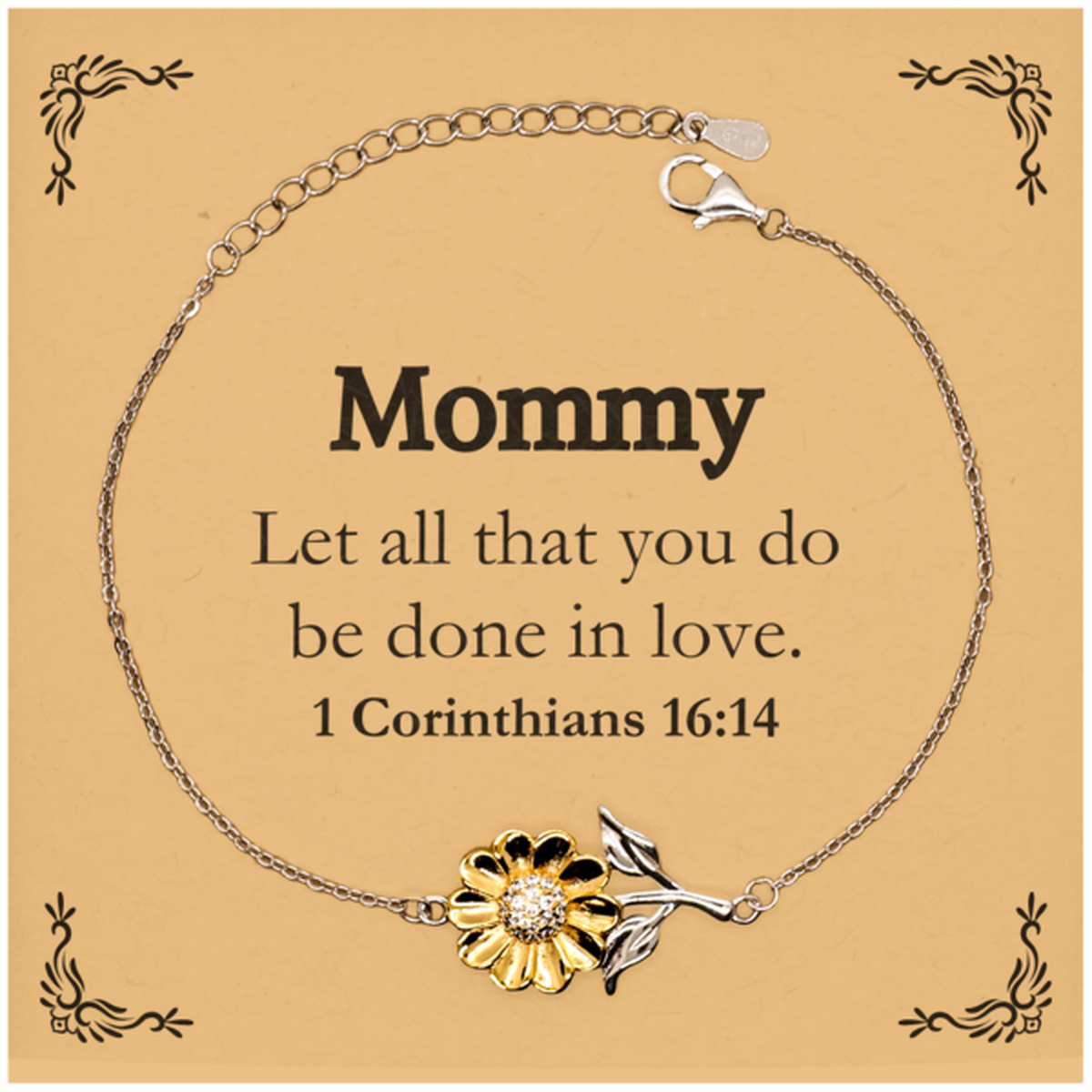 christian mommy gifts let all that you do be done in love bible verse scripture sunflower bracelet baptism confirmation gifts for mommy