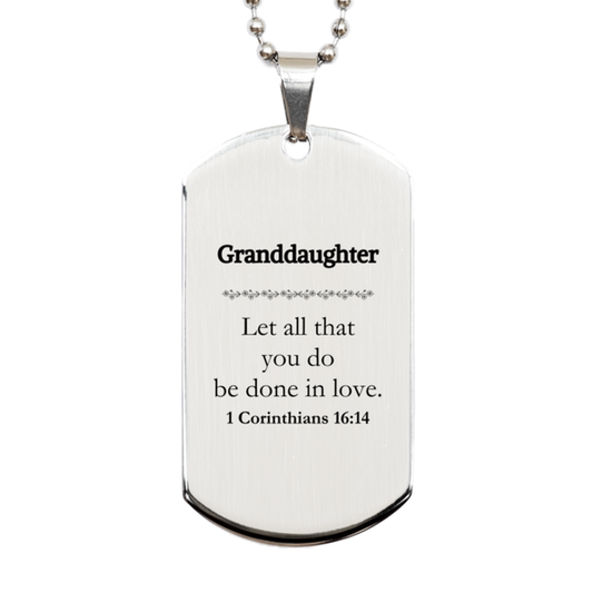 christian granddaughter gifts let all that you do be done in love bible verse scripture silver dog tag baptism confirmation gifts for granddaughter