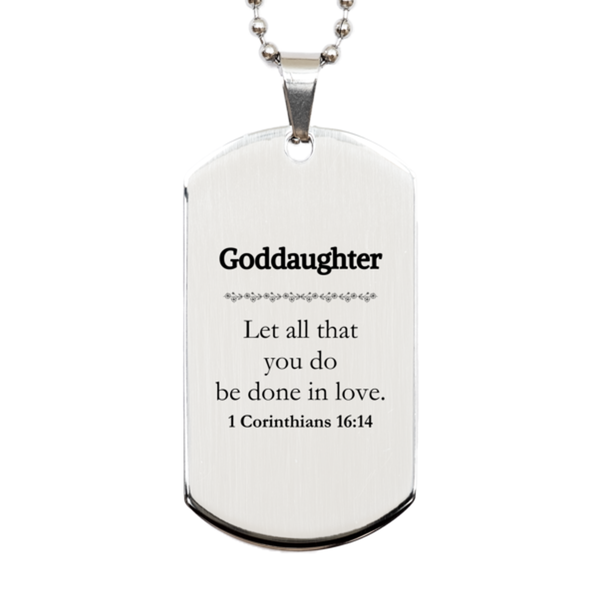 christian goddaughter gifts let all that you do be done in love bible verse scripture silver dog tag baptism confirmation gifts for goddaughter