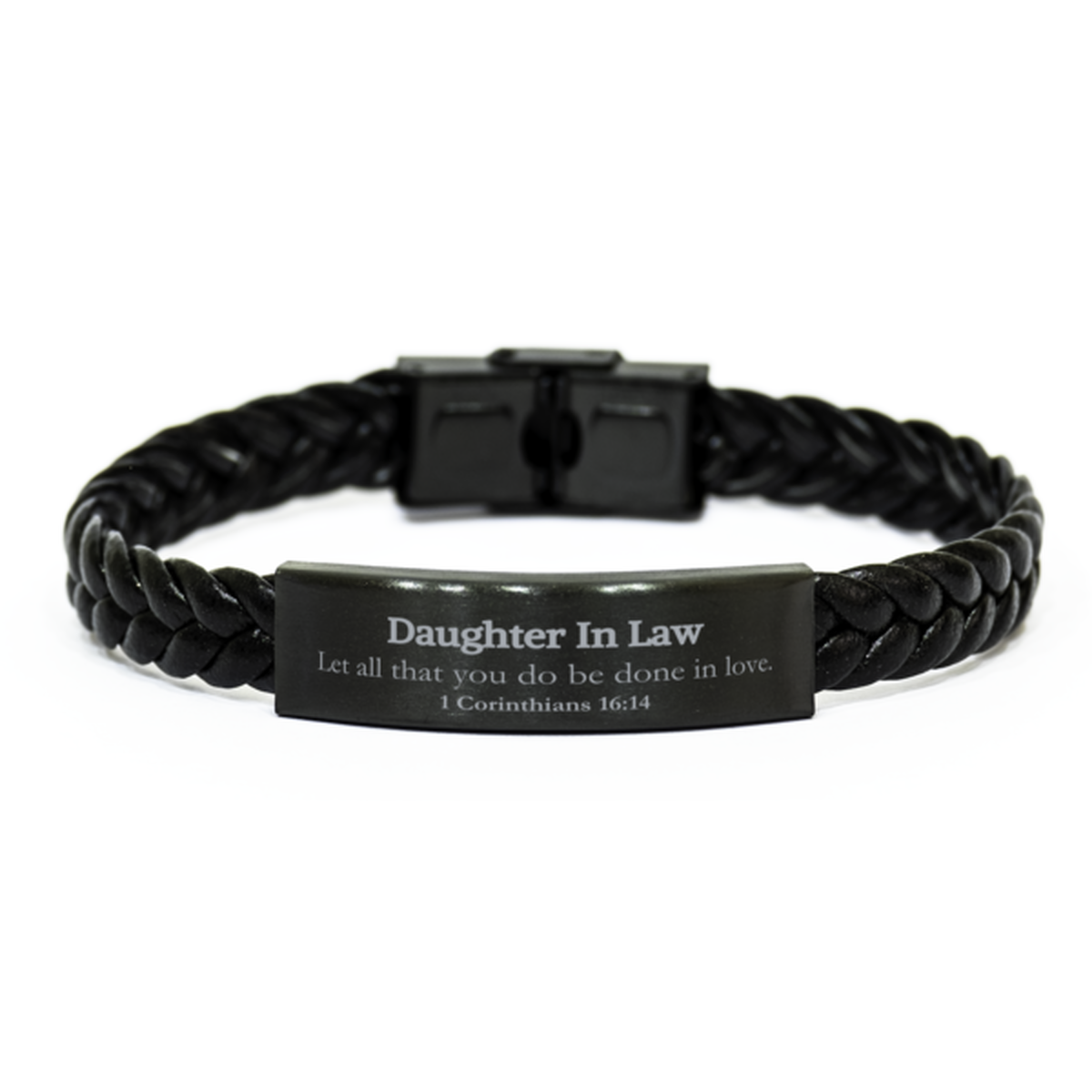 christian daughter in law gifts let all that you do be done in love bible verse scripture braided leather bracelet baptism confirmation gifts for daughter in law