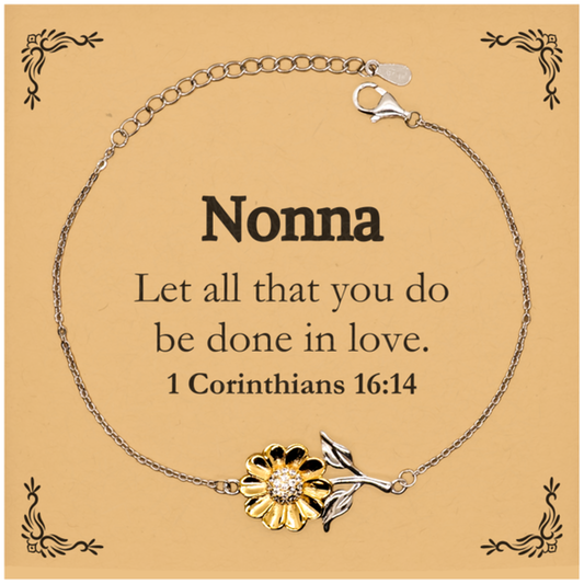christian nonna gifts let all that you do be done in love bible verse scripture sunflower bracelet baptism confirmation gifts for nonna