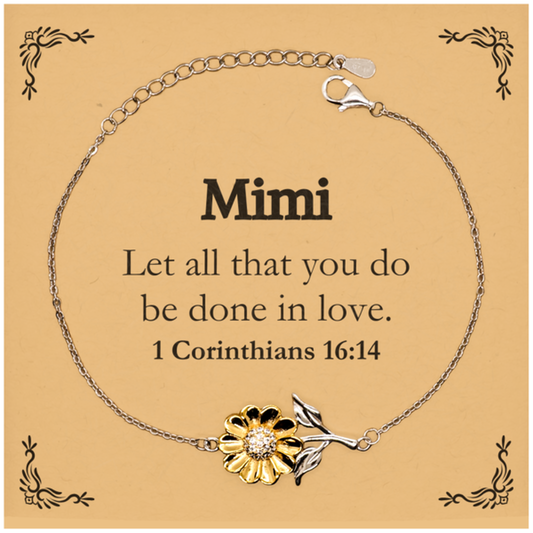 christian mimi gifts let all that you do be done in love bible verse scripture sunflower bracelet baptism confirmation gifts for mimi