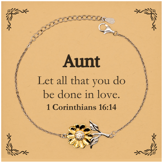 christian aunt gifts let all that you do be done in love bible verse scripture sunflower bracelet baptism confirmation gifts for aunt