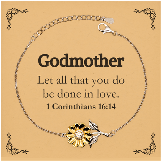 christian godmother gifts let all that you do be done in love bible verse scripture sunflower bracelet baptism confirmation gifts for godmother