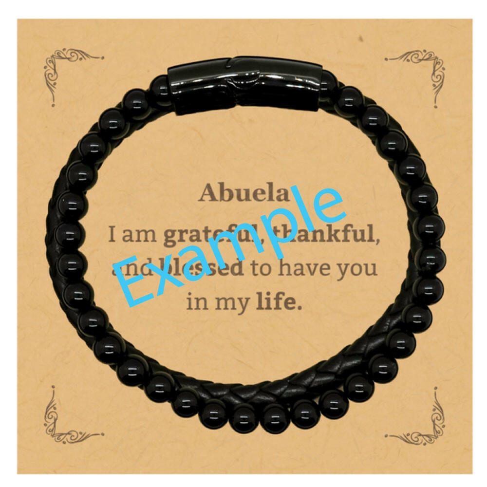 customazable stone leather bracelet