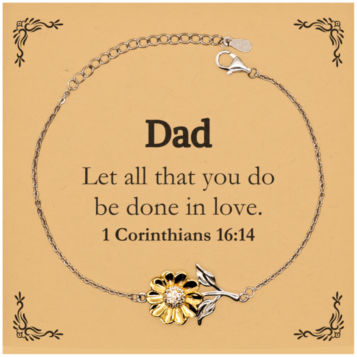 christian dad gifts let all that you do be done in love bible verse scripture sunflower bracelet baptism confirmation gifts for dad