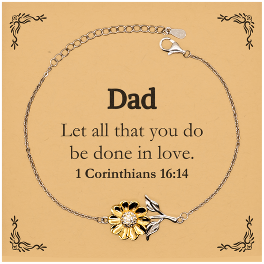 christian dad gifts let all that you do be done in love bible verse scripture sunflower bracelet baptism confirmation gifts for dad