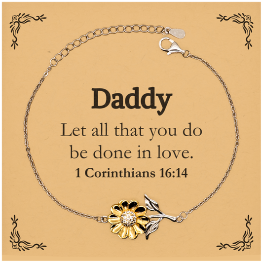 christian daddy gifts let all that you do be done in love bible verse scripture sunflower bracelet baptism confirmation gifts for daddy
