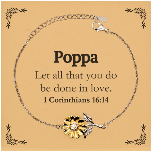 christian poppa gifts let all that you do be done in love bible verse scripture sunflower bracelet baptism confirmation gifts for poppa