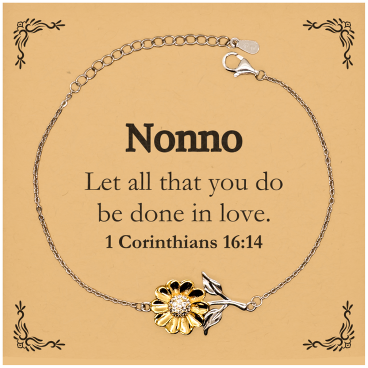 christian nonno gifts let all that you do be done in love bible verse scripture sunflower bracelet baptism confirmation gifts for nonno