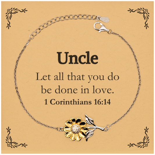 christian uncle gifts let all that you do be done in love bible verse scripture sunflower bracelet baptism confirmation gifts for uncle