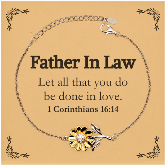 christian father in law gifts let all that you do be done in love bible verse scripture sunflower bracelet baptism confirmation gifts for father in law
