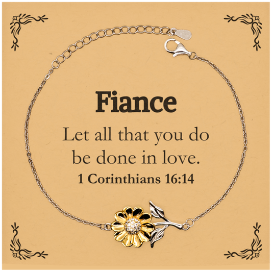 christian fiance gifts let all that you do be done in love bible verse scripture sunflower bracelet baptism confirmation gifts for fiance