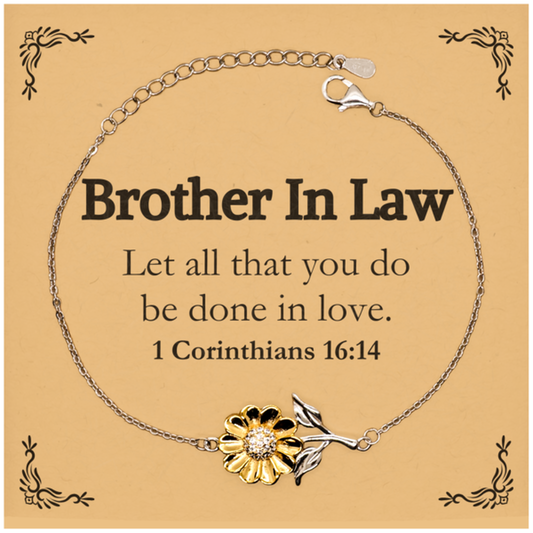 christian brother in law gifts let all that you do be done in love bible verse scripture sunflower bracelet baptism confirmation gifts for brother in law
