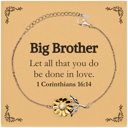 christian big brother gifts let all that you do be done in love bible verse scripture sunflower bracelet baptism confirmation gifts for big brother