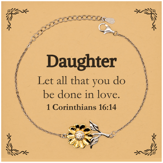 christian daughter gifts let all that you do be done in love bible verse scripture sunflower bracelet baptism confirmation gifts for daughter